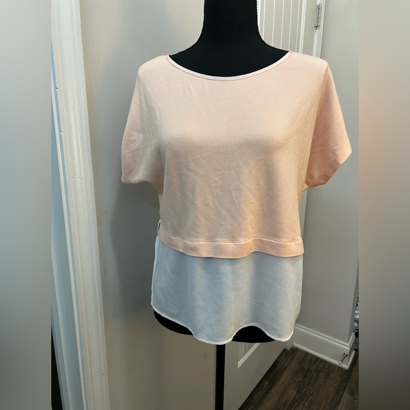 Zara Tops - Zara Peach and White Crop Top